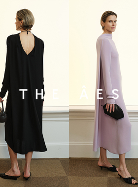 安上THE AES｜日本进口三醋中古感摇曳褶裥 古希腊静谧优雅连衣裙