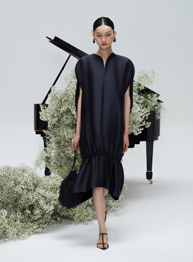 安上THE AES采撷破茧成蝶意蕴 温柔灵动立体感松紧下摆连衣裙 2版