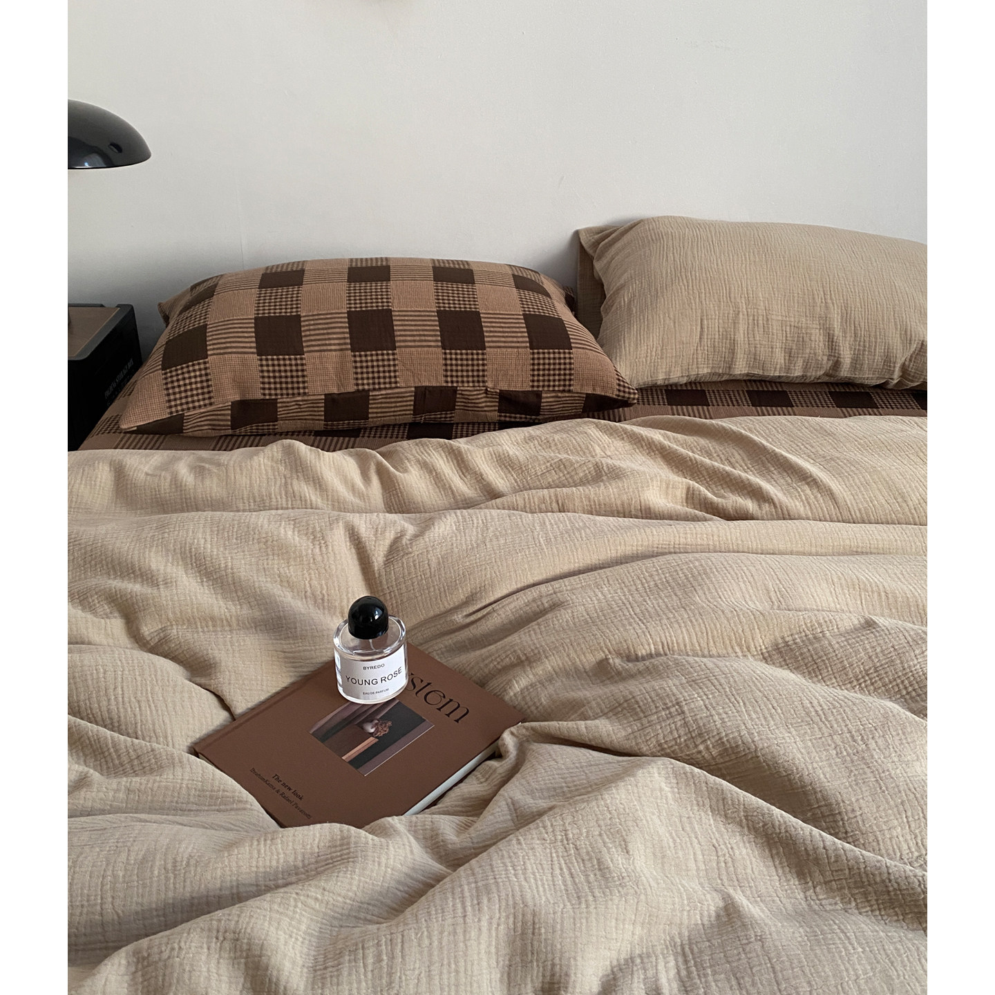 ins风简约美拉德双层纱布四件套纯棉100全棉混搭被套床单床上用品,床上用品,床品套件/四件套/多件套,淘宝优惠券,粉丝福利购,淘宝优惠卷