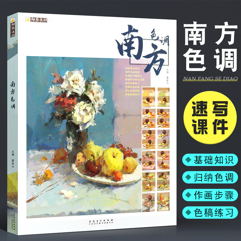 正版南方色调 励尚文化 水粉画色彩静物基础色调色稿解析冷暖变调练习