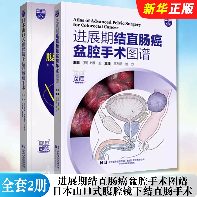 正版全套2册 日本山口式腹腔镜下结直肠手术 进展期结直肠癌盆腔手术图谱 辽宁科学技术 日本大肠癌规约内视镜外科手术教材教程书