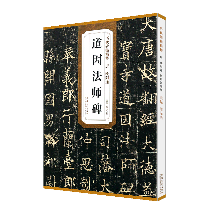 正版唐 欧阳通道因法师碑 历代碑帖精粹 附简体旁注 楷书毛笔书法临摹练字帖放大教材 安徽美术 学生成人古帖楷书字帖书法教程书籍
