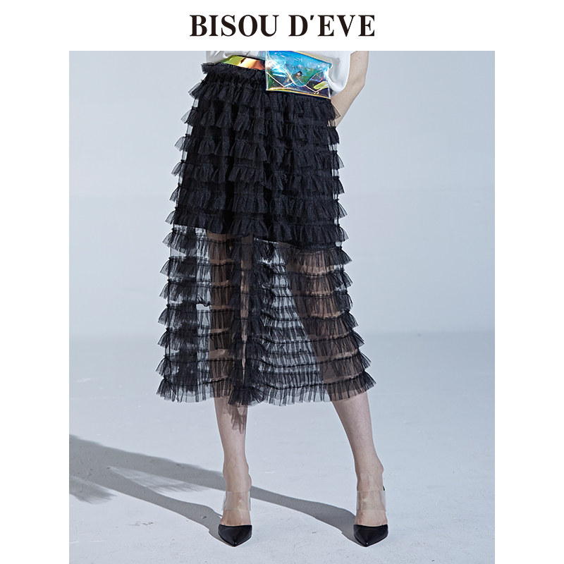 【设计师系列】夏女装优雅大气百褶蛋糕半身裙LC06140220