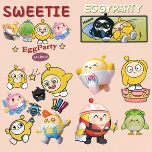 蛋仔派对白墨烫画贴新款烫画图案热转印可定制卫衣熨斗印花衣服