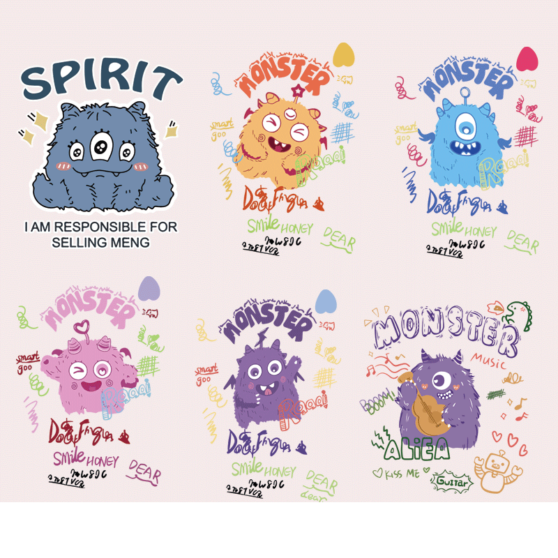 怪兽大学热转印白墨烫画贴a级印衣服的布贴logo胶贴印花贴手工diy