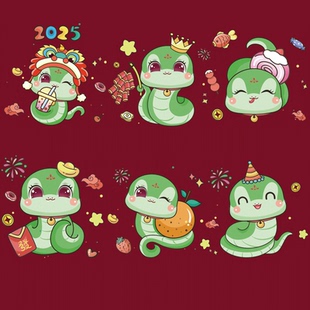 2025新款蛇年烫画辅料热转印过粉耐水洗胶印衣服贴白墨烫画图案