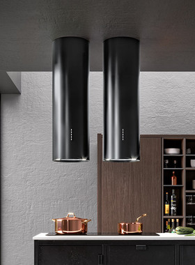 意大利进口falmec方美柯黑色欧式35cm圆柱形油烟机