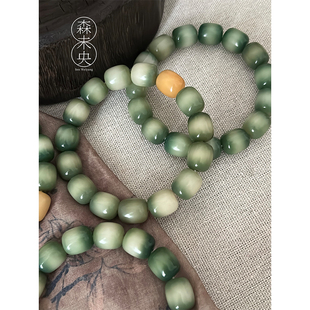 13mm精抛年糕 精品无蜡菩提根手串 山月」11 森未央「翠微