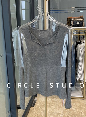 W能百搭！别致中线拼接设计简约美雅碧抗起球无痕修身打底衫T恤衫