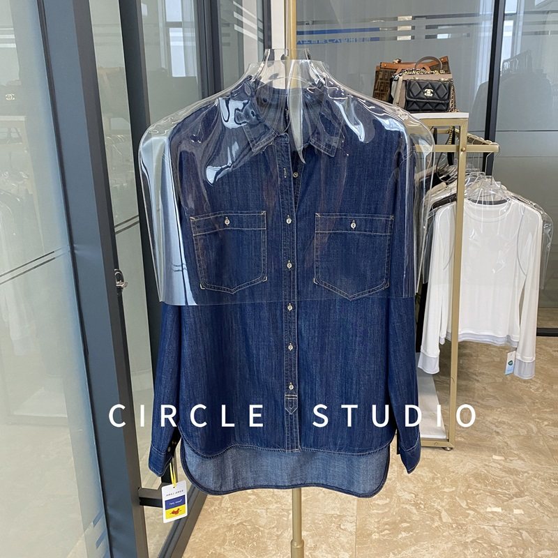 coolman莱赛尔宽松牛仔衬衫外套