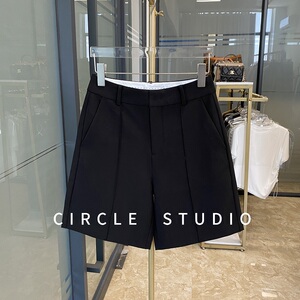 意大利高阶品质~干爽舒服通勤气质设计感立体中缝高腰西装短裤女