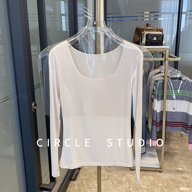 大U桑蚕丝弹力长袖T恤女打底上衣