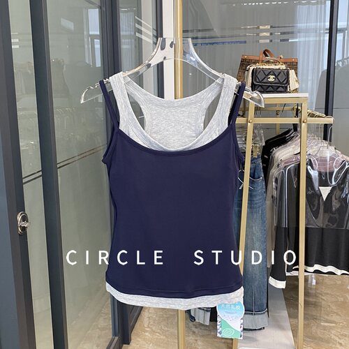 莫代尔工字背心撞色显瘦弹力背心