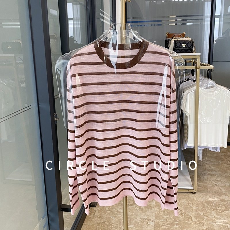 草莓巧克力！松弛优雅篙级清爽轻盈亚麻透气条纹针织衫女防晒衫,女装/女士精品,毛针织衫,淘宝优惠券,粉丝福利购,淘宝优惠卷