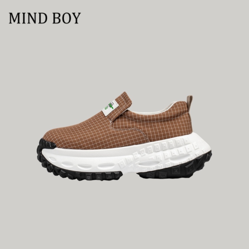 MIND BOY男鞋夏季透气厚底防滑一脚蹬老北京布鞋休闲鞋男运动帆布