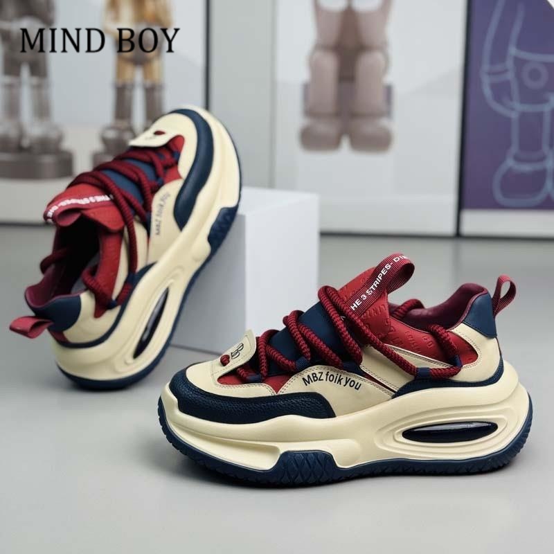 MIND BOY男鞋个性小众潮鞋2025新款时尚休闲鞋厚底老爹鞋舒适加厚