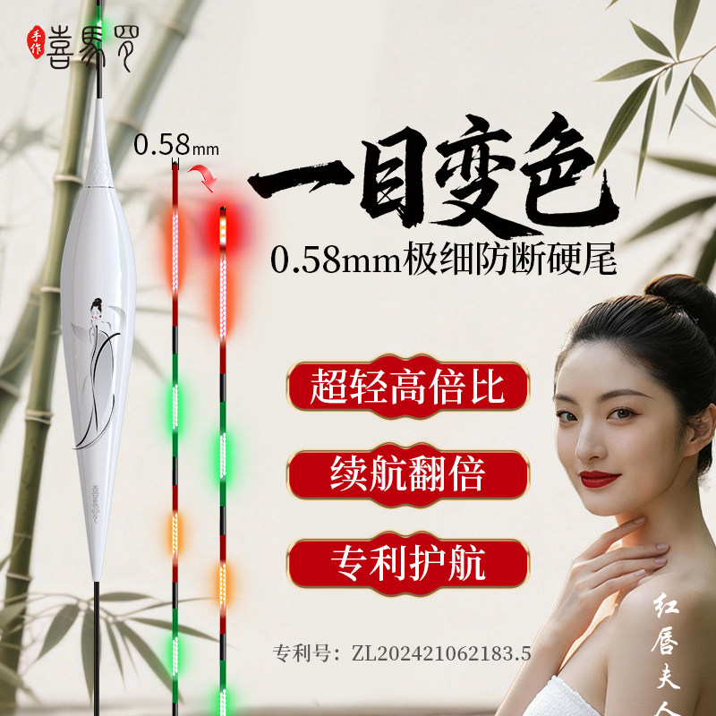 喜马罗一目变色0.58极细夜光漂LED电子漂高灵敏咬钩变色鲫鲤鱼漂
