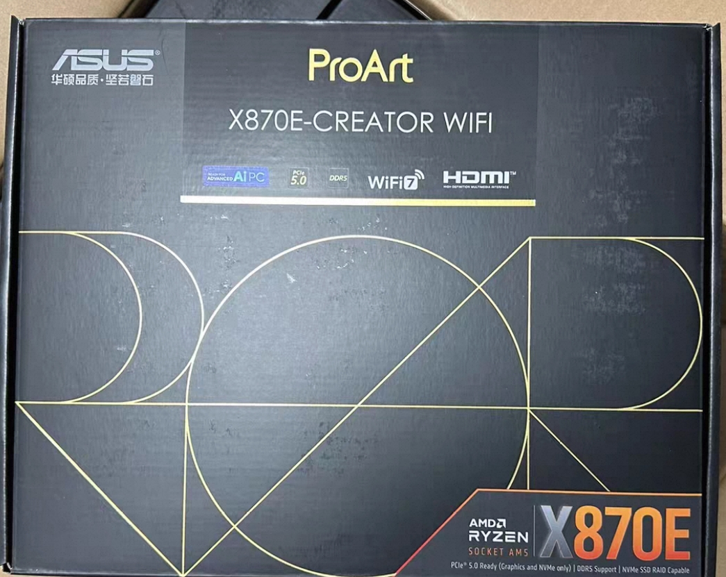 华硕X870E-creator wifi主板AM5支持7800x 9700x 9950xcpu处理器