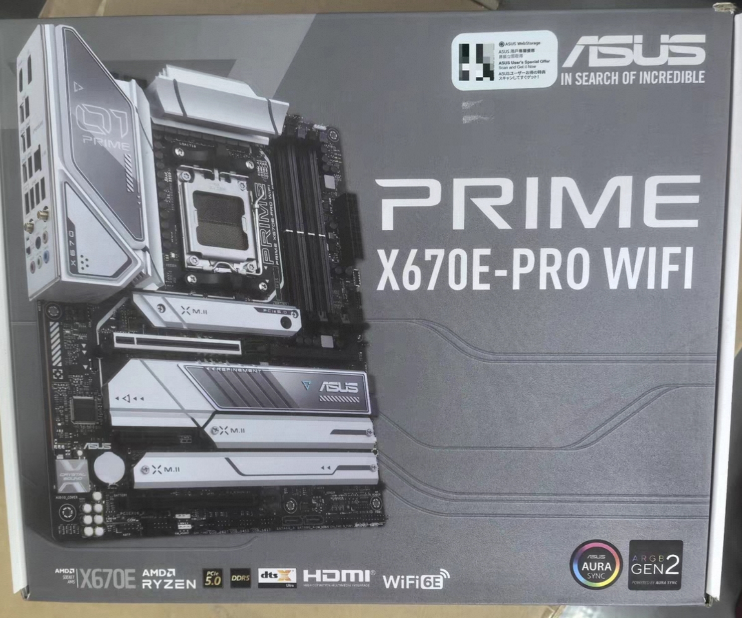华硕prime x670e pro wifi主板am5支持7800x3d 9700x 9950xcpu