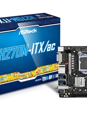 华擎H270M-ITX/AC主板1151支持i56400 6500 6600 7700kcpu处理器