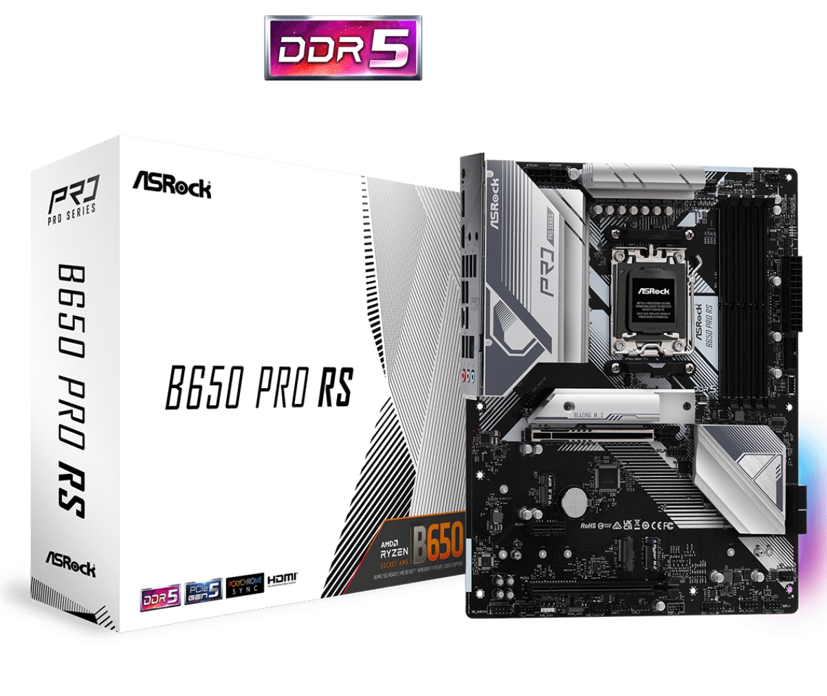 华擎b650 pro rs台式机主板am5支持7800x3d 9700x  9950xcpu