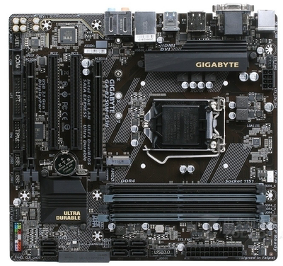 技嘉b250m d3h主板1151针支持i56400t6600i767007700kcpu处理器