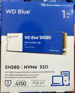 全新西部数据WD蓝盘sn580 1t pcie4.0固态硬盘m.2接口nvme协议