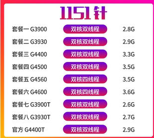 4400 3930 4500 4560 英特尔G3900 4400T 3900T 4600 1151针CPU