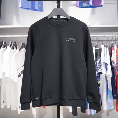 李宁圆领男子休闲套头运动卫衣