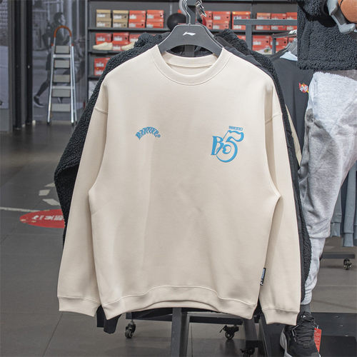 李宁春款男圆领宽松休闲运动卫衣