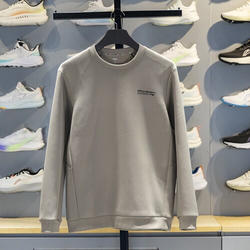 李宁男子圆领印花套头卫衣