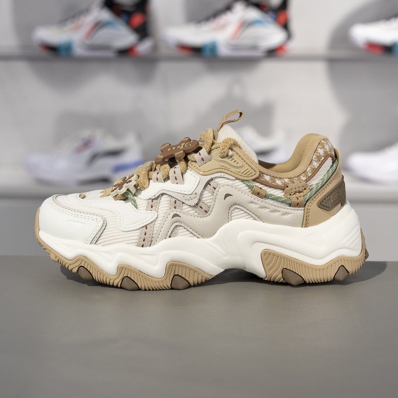 李宁保暖女子系带增高运动休闲鞋