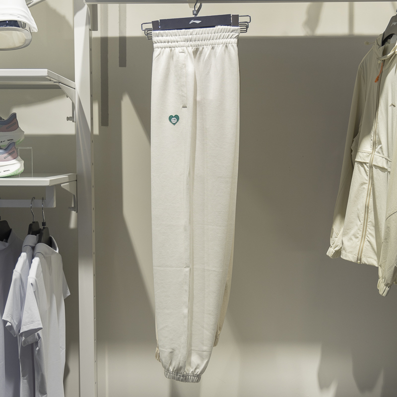 李宁束脚女子透气宽松卫裤运动裤