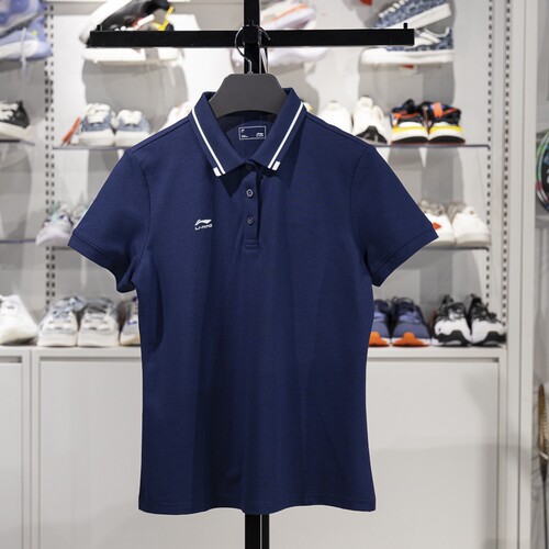 李宁女子短袖POLO衫2025新款团购系列夏季舒适透气翻领T恤APLV060