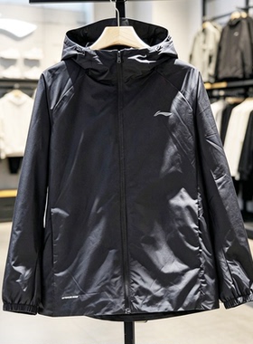 李宁运动风衣2026春季新款男子健身系列防泼水连帽外套AFDW079