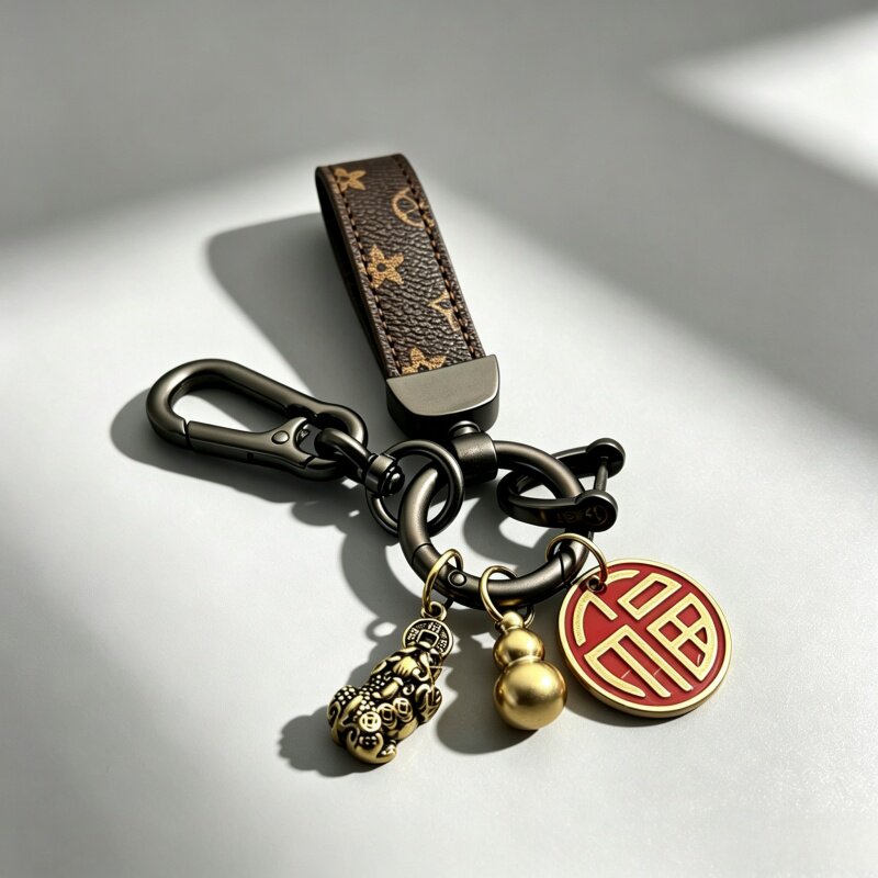 汽车钥匙扣挂件男士金属腰挂扣环挂饰简约高档时尚商务钥匙小扣&4