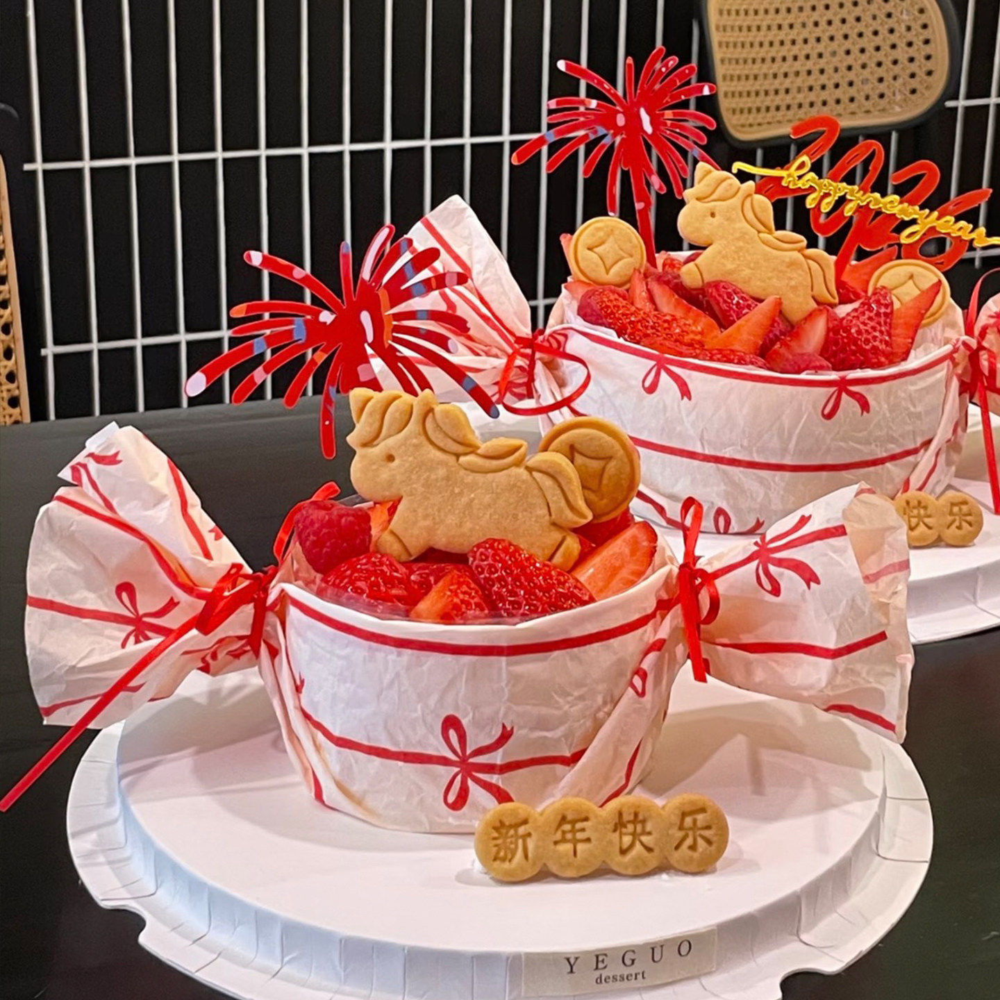 国风2026新年马年草莓糖果蛋糕装饰蝴蝶结雪梨纸独角马压模亚克力,节庆用品/礼品,蛋糕/烘焙装饰用品,淘宝优惠券,粉丝福利购,淘宝优惠卷