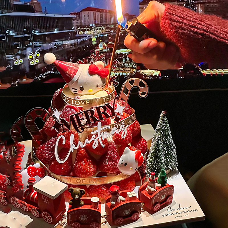 2025网红kt凯蒂猫主题蛋糕装饰