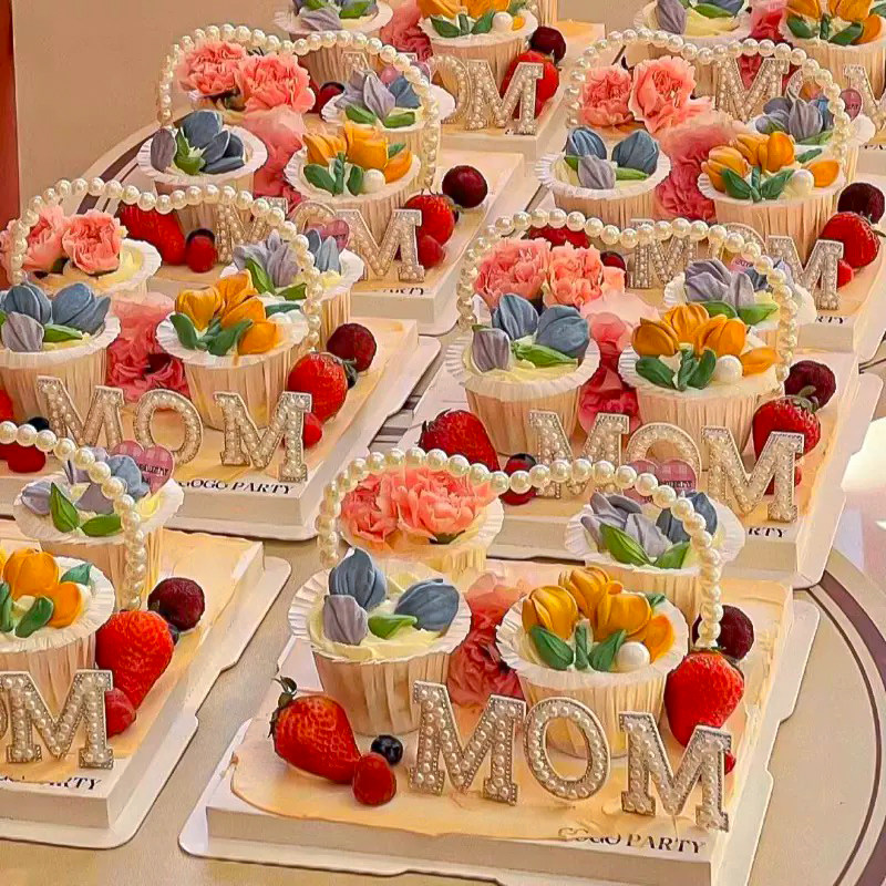 网红母亲节纸杯蛋糕装饰妈妈珍珠爱心串毛毡MOM刮刀花郁金香插件,节庆用品/礼品,蛋糕/烘焙装饰用品,淘宝优惠券,粉丝福利购,淘宝优惠卷
