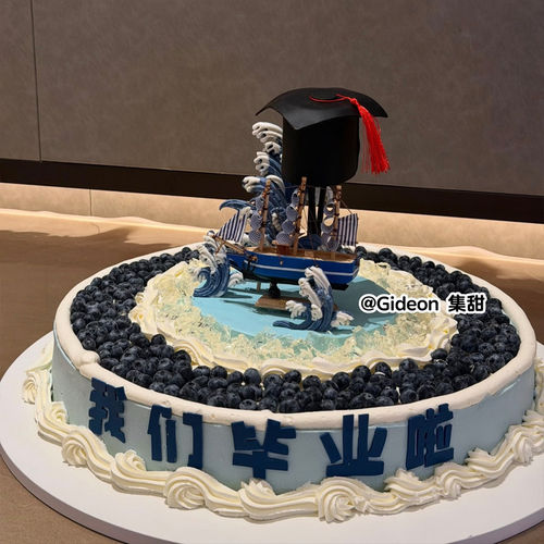 毕业季聚会table cake班级乘风破浪帆船主题蛋糕装饰流苏浪花模具