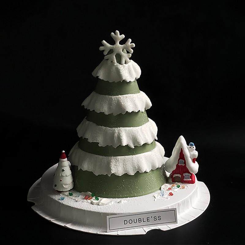 圣诞氛围感圣诞树生日蛋糕装饰