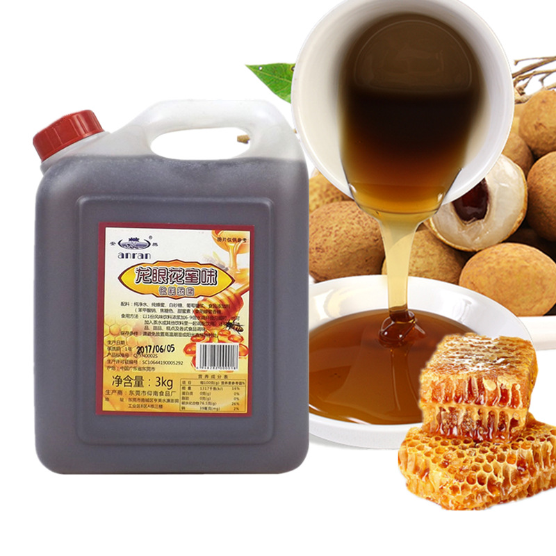 饮料浓浆3kg安然龙眼蜂蜜花蜜四果汤烧仙草蜜水蜂蜜柠檬茶糖浆