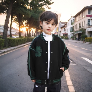 男童春季外套男孩2025新款休闲时尚一体绒棒球服儿童春秋款褂子潮