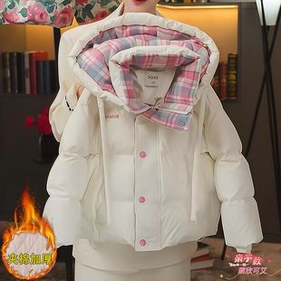 女童免洗棉服2025潮流洋气四季新款流行连帽儿童棉衣棉袄加厚保暖