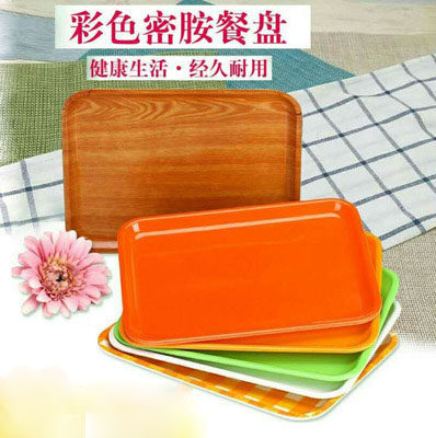 餐厅防滑密胺彩色端菜托盘