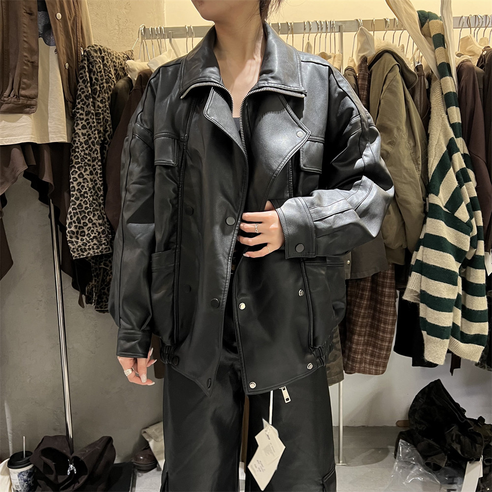 PLNH2025冬季新款韩系设计感蛋白皮保暖90白鸭绒羽绒服皮衣外套女