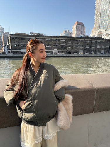 IN.CHOOSE U笑笑家2025冬季新款设计感飞行员夹克立领羽绒服89960