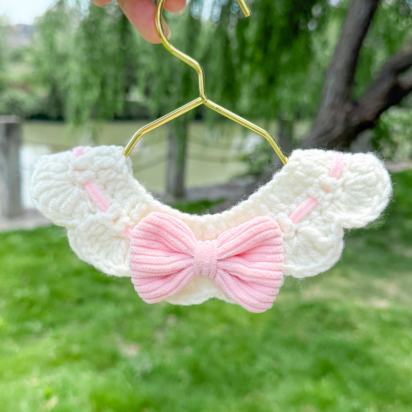 猫咪粉色蝴蝶结围脖项圈宠物狗狗口水巾围兜布偶猫幼猫装饰品配饰