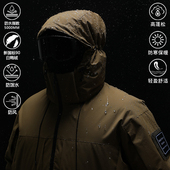 Unblank冬季 户外三防硬壳羽绒服冲锋衣拆帽外套男90白鸭绒面包服