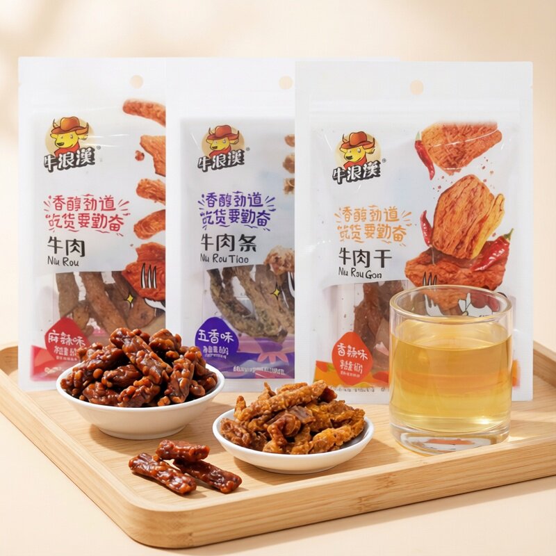 牛浪汉牛肉干麻辣重庆特产休闲零食60g袋装香辣麻辣五香香醇劲道